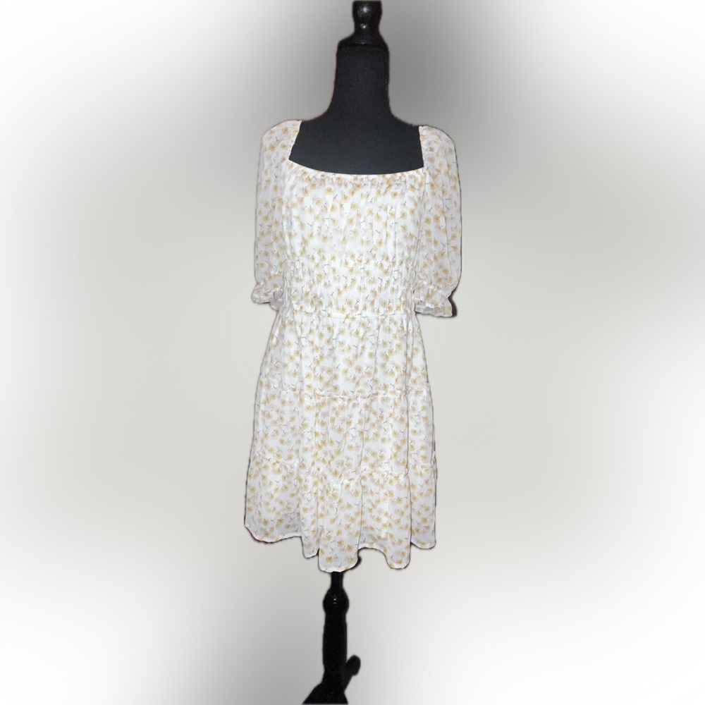 Altar'd State Yellow Floral Mini Dress